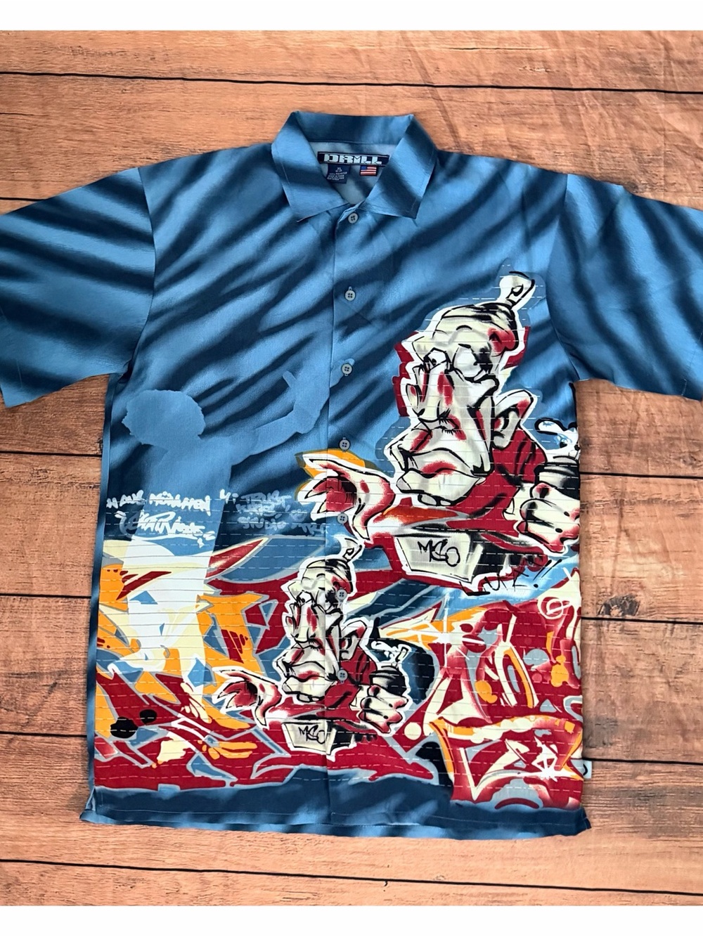 Vintage Y2K Drill Clothing Co Button Down Shirt Youth XL / Men’s Small